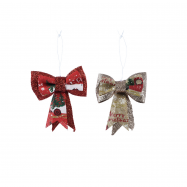 Прикраса Бант Xmas в асортименті 14 см - Фото
