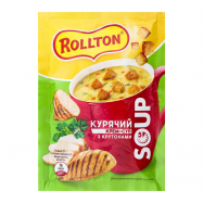 Крем-суп Rollton кур быстрого приготовления с крутонами 17г - Фото