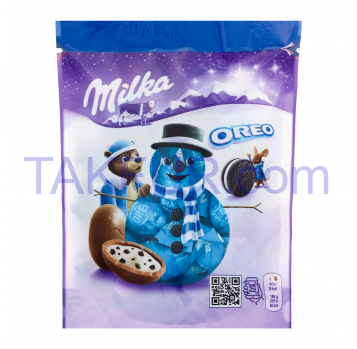 Шоколад Milka Oreo молочный фигурный с кусочками печенья 86г - Фото