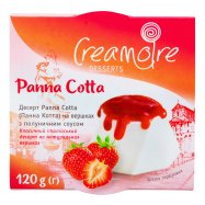 Десерт Creamoire ПаннаКотта на сливках с клубнич соусом 120г - Фото