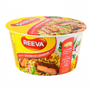 Лапша Reeva быстрого приготовления со вкусом свинины 75г - Фото