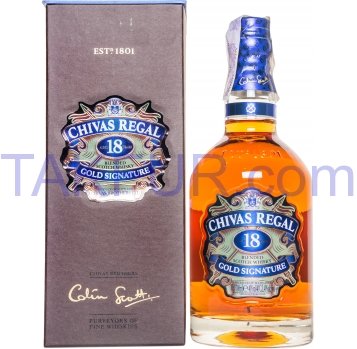 Виски Chivas Regal шотландское купажиров 18 years 40% 700мл - Фото