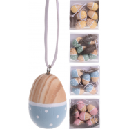 ПІДВІСКА ЯЙЦЕ ДЕРЕВО 6ШТ - Фото