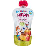 Фруктовое пюре HiPP Яблоко-персик-черника-малина с 4мес 100г - Фото
