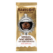 Шоколад Hands Off темный с макарунами и нугоюй 70% 93г - Фото