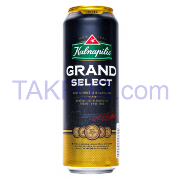 Пиво Kalnapilis Grand Select светлое пастеризов 5,4% 0,568л - Фото