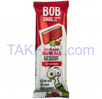 Мармелад Bob Snail Яблоко-вишня фруктово-ягодный 38г - Фото