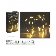 Гірлянда внутрішня 20 світлодіодних лампочок теплий білий колір 105 см - Фото