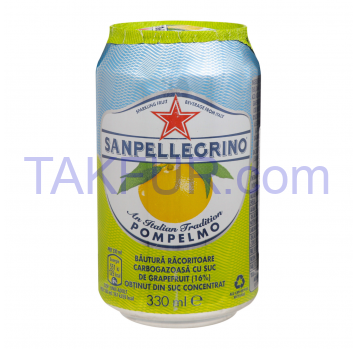 Напиток безалкогольный Sanpellegrino Pompelmo 330мл - Фото