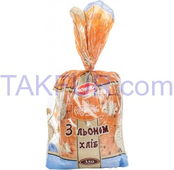 Хлеб Рум’янець Заварной со льном порезанный 350г - Фото