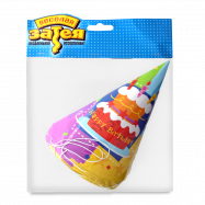 Колпак Веселая затея Торт Birthday №1501-1149 6шт/уп - Фото