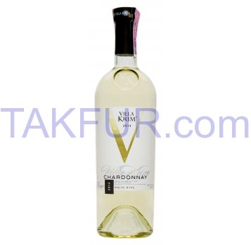 Вино Villa Krim Chardonnay сухое белое 9,5-14% 0,75л - Фото