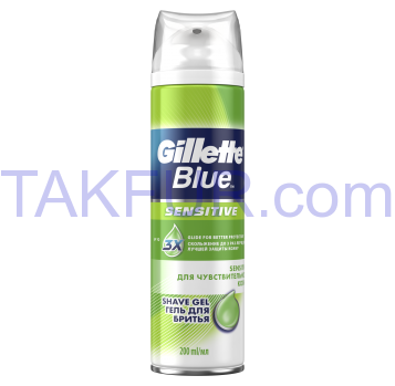Гель для бритья Gillette Blue Sensitive д/чувств кожи 200мл - Фото