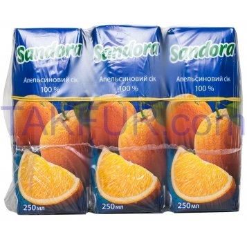 Сок Sandora Апельсиновый 250мл - Фото