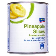 Ананас Aro кольца в легком сиропе 820г - Фото