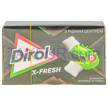 Жвачка Dirol Х-Fresh со вкусом клубники и лайма 19.8г - Фото