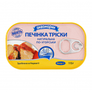 Печень трески Аквамарин По-венгерски натуральная 115г - Фото