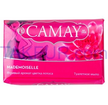 Мыло туалетное Camay Mademoiselle аромат цветка лотоса 85г - Фото