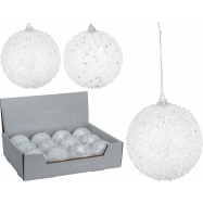 КУЛЯ ЯЛИНКОВА 8 СМ БІЛА - Фото