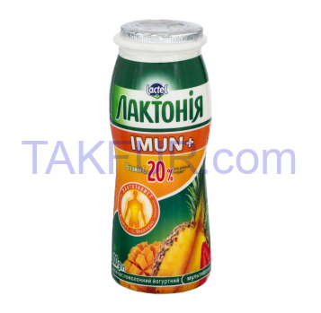 Напиток кисломолочный Лактонія Imun+ Мультифрукт 1.5% 100г - Фото