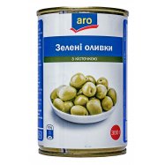 Оливки Aro зеленые с косточкой 300г