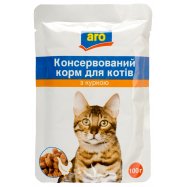 Корм для котов Aro консервированный с курицей 100г - Фото