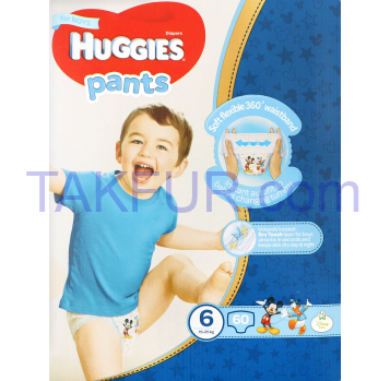 Подгузники-трусики Huggies 6 разм для мальчиков 15-25кг 60шт - Фото