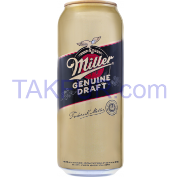 Пиво Miller Genuine Draft светлое фильтр пастериз 4.7% 0.5л - Фото
