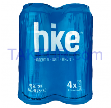 Набір Пиво Hike blanche з/б 4,9% 4шт х 0,5л - Фото