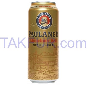 Пиво Paulaner Original Münchner Hell светлое 4,9% 0,5л - Фото