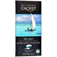 Шоколад Cachet Organic с морской солью черный 100г - Фото