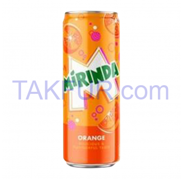 Напій Mirinda зі смаком апельсина з/б 0.33л - Фото