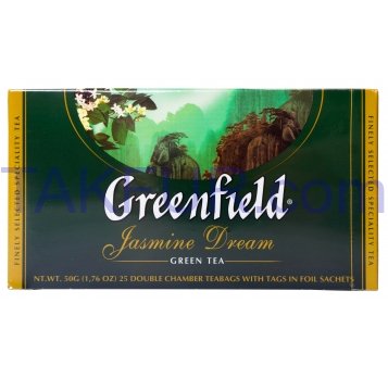 Чай Greenfield Jasmine Dream китайский зеленый мелкий 50г - Фото