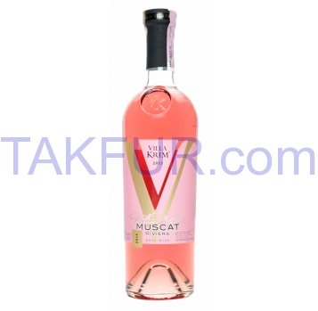 Вино Villa Krim Muscat Riviera полуслад розовое 9-13% 0,75л - Фото