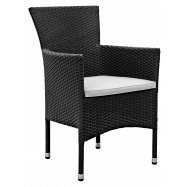 Кресло Tarrington House ротанговое белое с подушкой - Фото