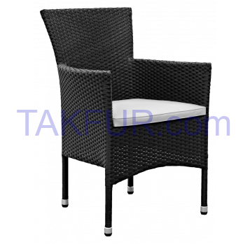 Кресло Tarrington House ротанговое белое с подушкой - Фото