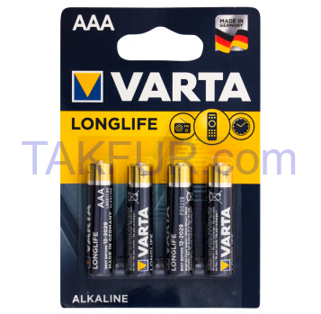 Батарейка Varta №4103 AAA 1.5V LR03 4шт/уп - Фото