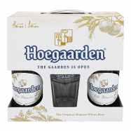 Набор пива Hoegaarden Wit Blanche 4.9% 2*750мл+бокал 0.33л - Фото
