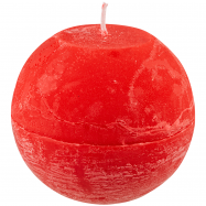 СВІЧКА Р ШАР 10 СМ : ЧЕРВОНИЙ - Фото
