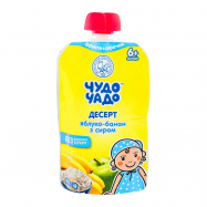 Десерт Чудо-чадо Яблоко-банан с творогом фруктовый 90г - Фото