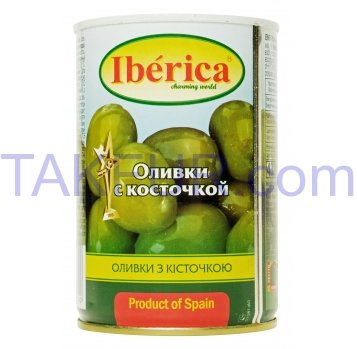 Оливки Iberica с косточкой 420г - Фото