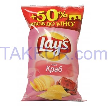 Чипсы Lay`s картофельные со вкусом краба 200г - Фото