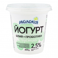 Йогурт Молокія густой белый с пробиотиками 2.5% 330г