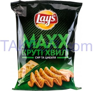 Чипсы Lay`s Maxx картофельные со вкусом сыра и лука 120г - Фото