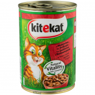Корм влажный Kitekat с говядиной в соусе для кошек 400г - Фото