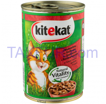 Корм влажный Kitekat с говядиной в соусе для кошек 400г - Фото