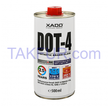 Жидкость Xado DOT-4 тормозная синтетическая 500мл - Фото