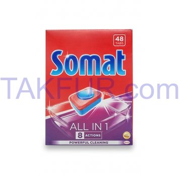 Таблетки для посудомоечной машины Somat Все-в-1 48шт 864г - Фото