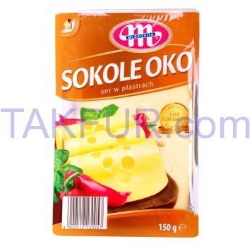 Сыр Mlekovita Sokole Oko твердый сычужный нарезан 45% 150г - Фото