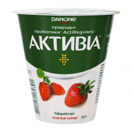 Бифидойогурт Активіа Клубника-земляника 2.5% 260г - Фото